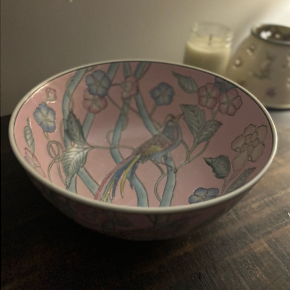 Elegant Pink Floral Bowl